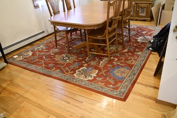 Handmade In India, Hand Tufted Rugs. Red/blue Floral Design Rug