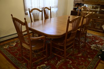 Solid Oak Dining Table With 6 Chairs *see Description*