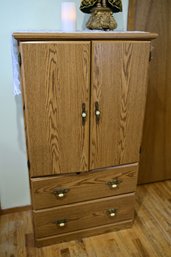 Tall Wooden Dresser With 2 Drawers