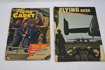 Lot Of 2 Vintage Aviation Magazines, Flying Aces/flying Cadet
