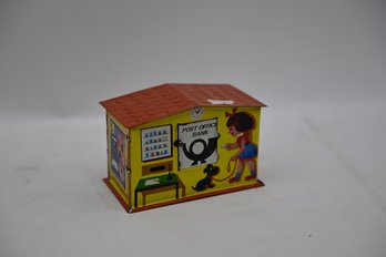 Vintage Tin Post Office Coin Bank
