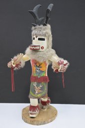 Hand Carved And Painted  'wolf' Hopi Kachina Doll