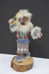 Wooden Hand Painted And Hand Carved Hopi Kachina Doll - Signed To Underside