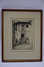 Etching Of Women Signed And Dated 1924