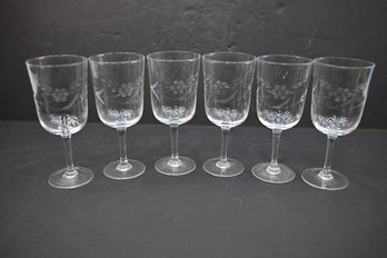 Set Of 6 Clear Wine Glasses