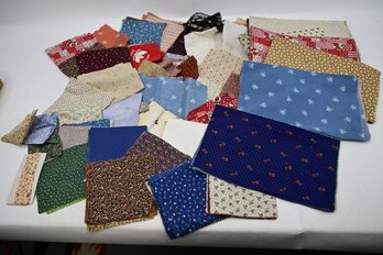 Large Lot Of Linen Quilt Patches