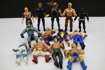 Grouping Of 13 Assorted Vintage Old School Action Figures