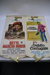Lot Of 2 Vintage Movie Posters, Sette Baschi Rossi/ IL Debito Conjugale M2