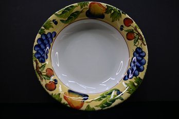 Beautiful Dansk Hand Painted Serving Bowl With Fruit Motif  - Made In Italy * See Description*