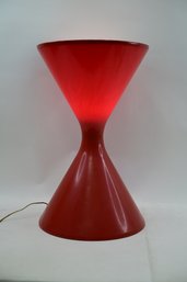 Vintage 1970's Red Plastic Hourglass Illuminating Side Table * See Description*