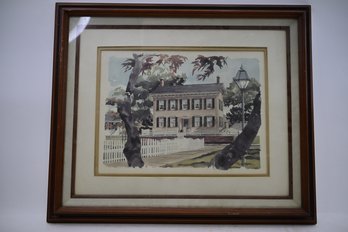 Signed Watercolor Paul N. Norton Of House
