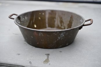 Vintage Rustic Copper Jam Pot With Handles