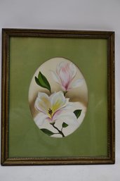 Wood Framed Painting Of Lilys