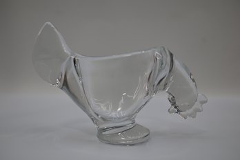 French Crystal Rooster Candy Dish By Art Vannes