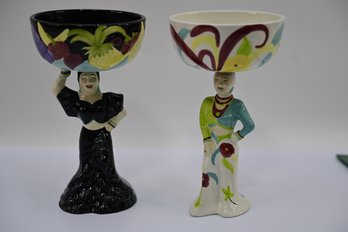 Pair Of Vintage Storyteller Art Margarita Ceramic Glasses
