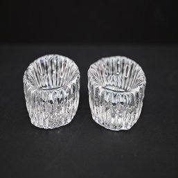 Pair Of Glass Candle Holders