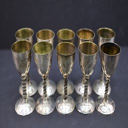 Lot Of 10 Brass Goblets, Made In Spain