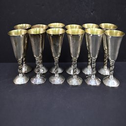 Silver Plated Wine Goblets, Made In Spain, Set Of 12