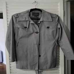 Grey Covington Trench Coat Size Large, Hip Length