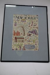 Fabulous Framed New Yorker May 25, 1940 Cover Art Depicting Activities In Central Park