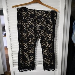 Black Lace Patterned Pants