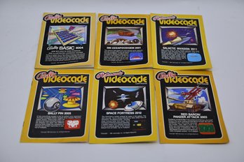 6 Bally Professional Videocade Cartridge Booklets Titles Include: Red Baron 2003