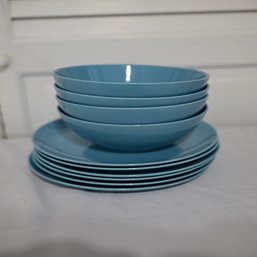 Set Of 6 Blue Ikea Bowls Plates