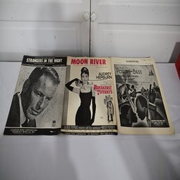 Sheet Music Lot Of 3, Moon River, Summertime, Stangers In The Night