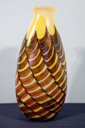 Vintage 1981 Rare Stephen Fellerman Signed Art Glass Vase