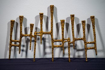 Mid Century Judaica Menorah, Marked Jerusalem. Folding On Sides