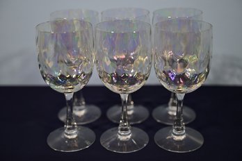 Set Of 6 Iridescent Wine Glasses