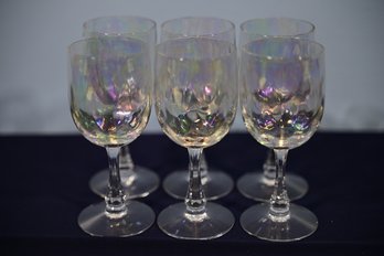 Set Of 6 Iridescent Mini Wine Glases