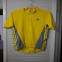 Yellow Adidas Zip Up Cycling Shirt
