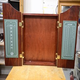 Professional Wooden Dart Cupboard With Outs/scoreboard On Cabinets