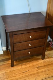 Great Condition-Dark Colored Wood 3-drawer Nightstand