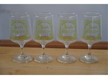 LOT OF 4 IRISH COFFEE GLASSES!!  6IN HEIGHT!!