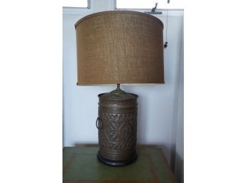 ANTIQUE COPPER METAL LAMP,  22IN HEIGHT