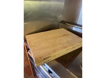 HIGH END LOT OF 2 'BOOS' BLOCK  WOOD CUTTING BOARDS, 24X18 INCHES