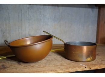 LOT OF 2 COPPER POTS