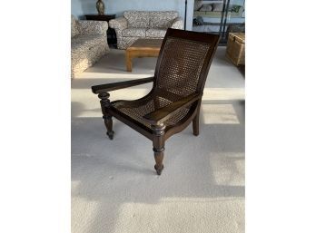 ANTIQUE CURVED BENT WOOD CANE BACK LOUNGE CHAIR STYLE.