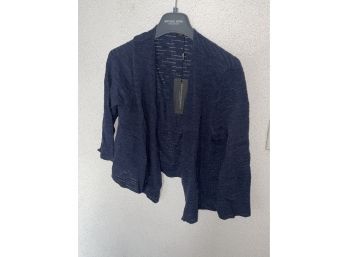 NEW WITH TAGS, DONNA KARAN NY BLUE SHIRT, SIZE M/L RETAIL $695