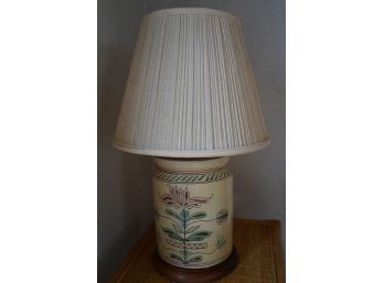 PORCELAIN LAMP WITH TREE DECORATION, 23IN HEIGHT