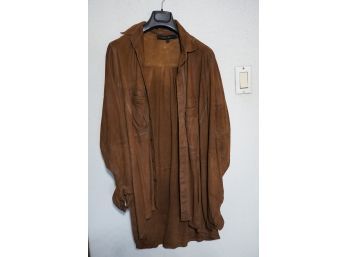 HIGH END LAMBSKIN URBAN ZEN BROWN LEATHER JACKET SIZE XL, RETAIL OVER $1200