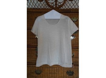 AKRIS WOMEN'S WHITE T-SHIRT, SIZE 12