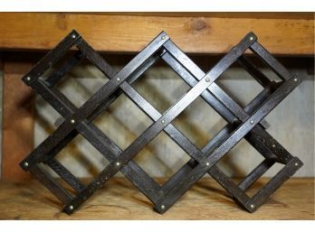 FOLDING WOOD WINE RACK, 21IN LEGTH