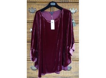 NEW WITH TAGS, WOMEN'S EILEEN FISHER PURPLE SHIRT, SIZE L, RETAIL $258