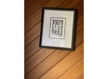 FRAMED PRINT OF NAKED WOMEN, 16X19 INCHES