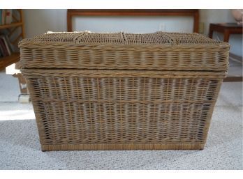 WICKER STYLE TRUNK WITH SIDE HANDLES