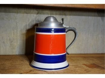 RED/WHITE/BLUE LARGE PORCELAIN MADE IN ITALY MUG 10' HIGH