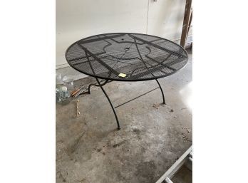 BLACK METAL OUTDOOR TABLE, 48X26 INCHES